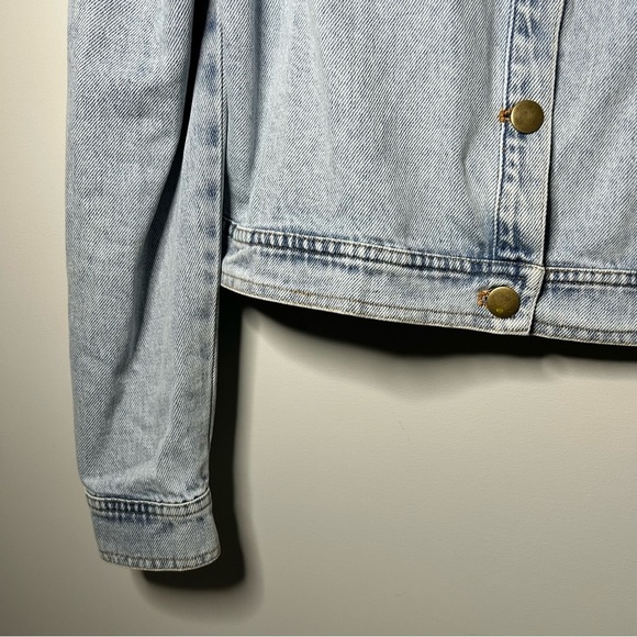 Sadie & Sage puffed sleeve denim cropped jacket - light wash - size medium EUC - Picture 6 of 10